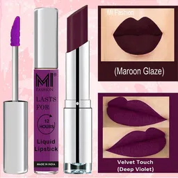 MI FASHION Set of Get the Best of Both Liquid Lipstick 3.5ml & Creamy Matte Lipstick 3.5g-26