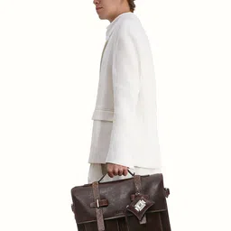 Hidesign Men Textured Leather Messenger Bag-image-51