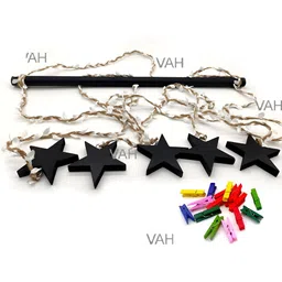 VAH Kya Bat Hai !! 16-Pcs Photos Display Hanging Wooden Photo FramewithClips-29