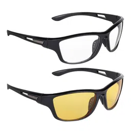 SCAGLIA Set Of 2 Lens & Sports Sunglasses with UV Protected Lens SCG_NEW SPRTS_YLW-CLR-42