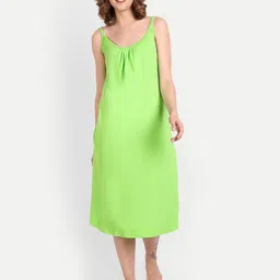 BLAZON Plus Size Scoop Neck Pure Cotton Nightdress-image-31