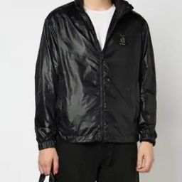Gold Logo Windbreaker with Hidden Hood-image-11