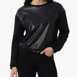 Eco Leather Boxy Fit Sweatshirt-picture-32