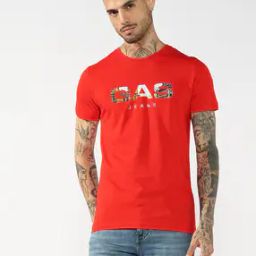 Men Brand Print Regular Fit Crew-Neck T-Shirt-image-82