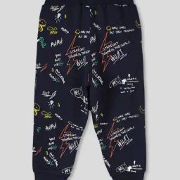 wotnot by azorte All-Over Typographic Print Cotton Joggers image 2