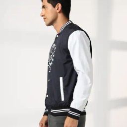 dnmx for trends select Men Colourblock Regular Fit Bomber Jacket with Slip Pockets image 2
