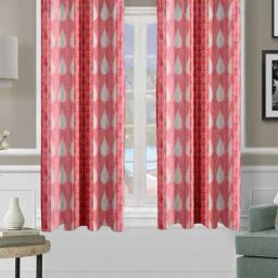 cortina eyelet curtain Set of 2 Baroque Print Eyelet Window Curtains image 2