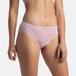 jockey Full Coverage Soft Touch Microfiber Elastane Stretch Hipster with Lace Styling image 2