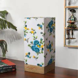 devansh  Wooden Base With Square Cotton Printed Shade Table Lamp  image 2