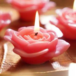 pure home and living Set of 4 Flower Shaped Candles image 2