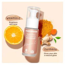 mamaearth Hydra-Glow Full Coverage Foundation With Vitamin-C and Turmeric - 01 Ivory Glow image 2