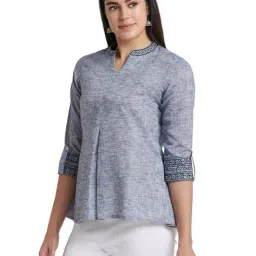 globus Mandarin-Collar Tunic with Roll-Up Sleeves image 2