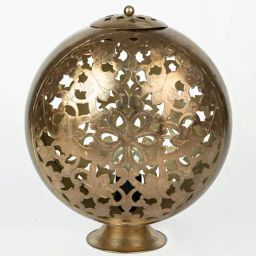 fabindia Brass Fazal Metal Cutwork Ambient Table Lamp without Shade image 2