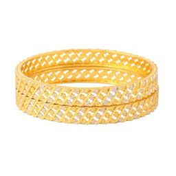 nvr Women Set of 2 Gold Plated Traditional Bangles image 2