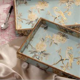 duli Set of 3 Rectangle Enamel Coated Multipurpose Serving Trays image 2