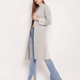 madame Women Leopard Print Relaxed Fit Front-Open Shrug image 2