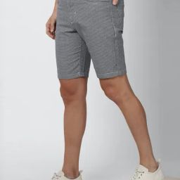 peter england Men Houndstooth Print Regular Fit Flat-Front Shorts image 2