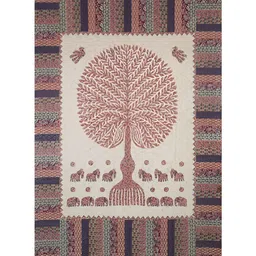 Trance Home Linen Set Of 8 Brown & Blue Jaipuri Printed 108 TC DiwanSet image 4