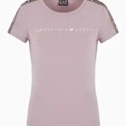 Pattern with Shoulder Logo Taping T-Shirt-image-25