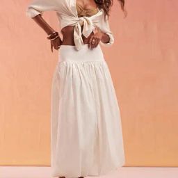 asos design Asymmetric Bubble Hem Maxi Skirt image 3
