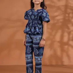 say Geometric Print Top & Pants Set image 3