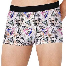 ptvize Geometric Print Regular Trunks with Elasticated Waistband image 3