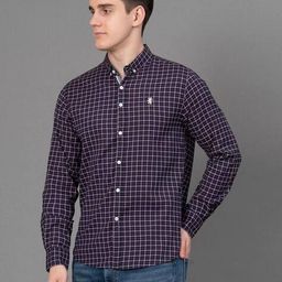red tape Button-Down Collar Shirt with Patch Pocket image 3