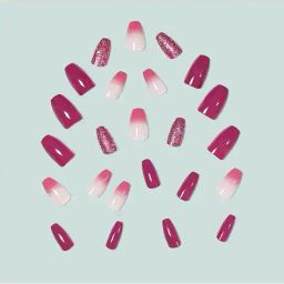 pink truck Set of 24 Artificial Reusable Nails image 3