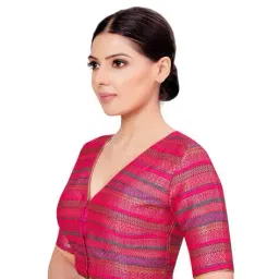 studio shringaar Geometric Pattern Front-Open Blouse image 3