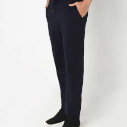 r&b Men Mid-Rise Track Pants with Elasticated Drawstring Waist image 3