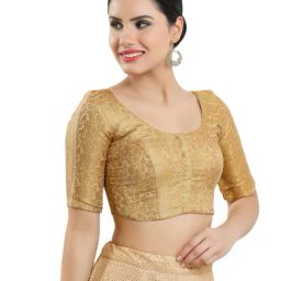 vamas Front-Open Blouse with Woven Motifs image 3