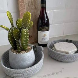 textile and beyond Pack of 2 Solid Storage Badket image 3