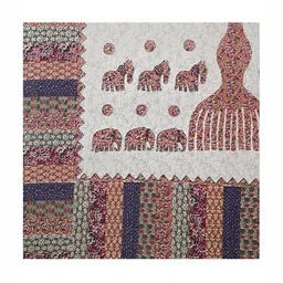 Trance Home Linen Set Of 8 Brown & Blue Jaipuri Printed 108 TC DiwanSet image 3