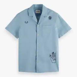 Men Embroidered Relaxed Fit Shirt with Patch Pocket-image-6