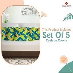 divine casa  Set of 5 Microfiber Square Cushion Cover image 4