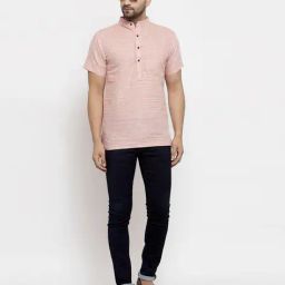 aarsha Striped Short Kurta with Patch Pocket image 4