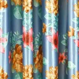cortina eyelet curtain Set of 2 Floral Print Eyelet Window Curtains image 4