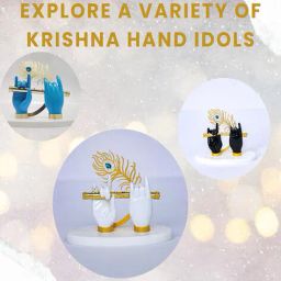 muren Lord Krishna Hands with Flute Showpiece image 4