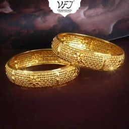 vighnaharta fashion jewellery Women Set of 2 Gold-Plated Bangles image 4