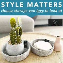 textile and beyond Pack of 2 Solid Storage Badket image 4