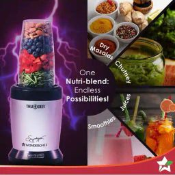 wonderchef Nutri-Blend Thunder 1000 Watt Mixer Grinder with 2 Unbreakable Tritan Jars image 4