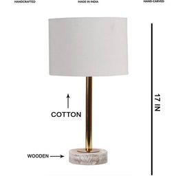 devansh Wooden Base Lighting Table Lamp with Shade image 4