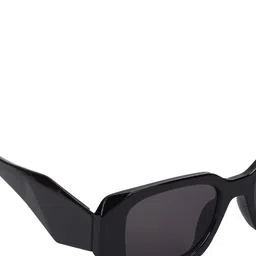 CRIBA Unisex Rectangle Sunglasses With UV Protected Lens CRB_PRADA_BLK image 2