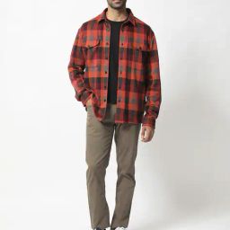 rare rabbit Men Checked Button-Down Shacket with Buttoned Flap Pockets image 4