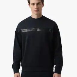 Round-Neck Sweatshirt with Logo Tape-image-61