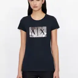 armani exchange Round-Neck T-shirt with Reversible Sequins-picture-41