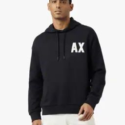 armani exchange Hooded Sweatshirt with Logo Print-picture-30