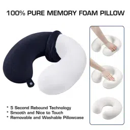 billebon Memory Foam Travel Neck Pillow with Button Closure image 5