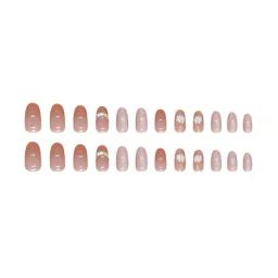 pink truck Set Of 24 Artificial Reusable Nails in Gemstone with Flower Print image 5