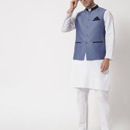 maxence Men Patterned Regular Fit Nehru Jacket with Welt Pockets image 5